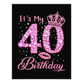 私の40歳の誕生日クイーン フォトプリント           
