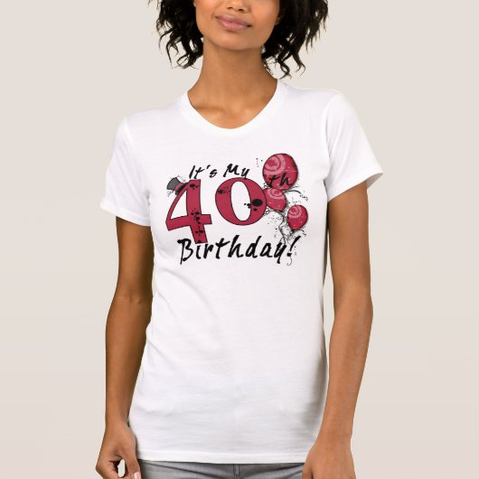 私の40歳の誕生日グランジお祝いティー Tシャツ (正面)