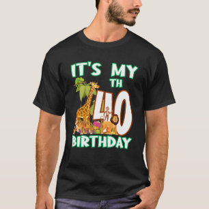 私の40歳の誕生日サファリ動物園の動物40歳 Tシャツ