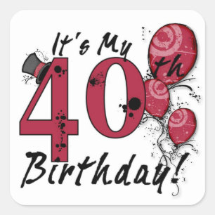 私の40歳の誕生日バルーンステッカーグランジだ スクエアシール