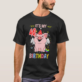 私の40歳の誕生日ブタ Tシャツ