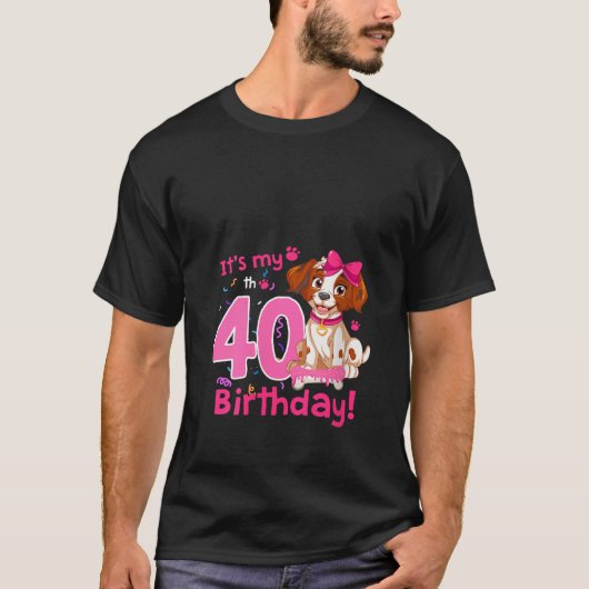 私の40歳の誕生日ペットドッグテーマ40歳B Tシャツ (正面)
