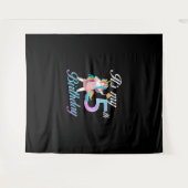私の5歳の誕生日ユニコーン5歳誕生日Tシャツ タペストリー (正面(横))