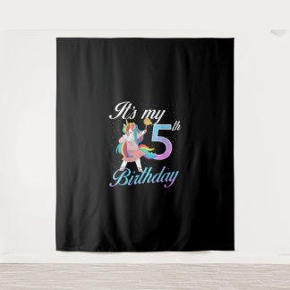 私の5歳の誕生日ユニコーン5歳誕生日Tシャツ タペストリー