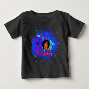 私の5歳の誕生日人魚 ベビーTシャツ