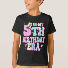 私の5誕生日で女の子5日目5歳 Tシャツ