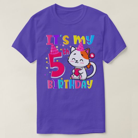 私の5誕生日ギフト5歳の女の子おもしろいC Tシャツ (デザイン正面)