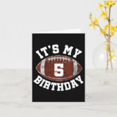 私の5誕生日少年5歳サッカー選手だ カード (黄色い花)