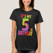 私の5誕生日絞り染めの5歳の誕生日 Tシャツ (正面)