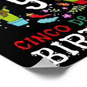 私の5誕生日Cinco de Mayo Mustache Kids 5 ポスター (角)