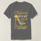 私の55誕生日へのステップインボス王冠のような Tシャツ (デザイン正面)