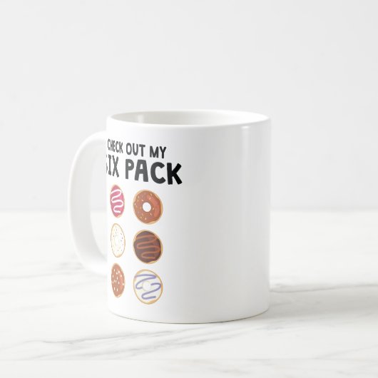 私の6パックおもしろいなドーナツフィットネスを点検して下さい コーヒーマグカップ (正面左)