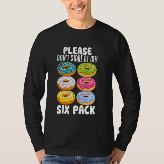 私の6パックを凝視しないで下さい Tシャツ (正面)