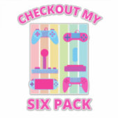私の6パックゲーマーをチェックアウト シール (正面)