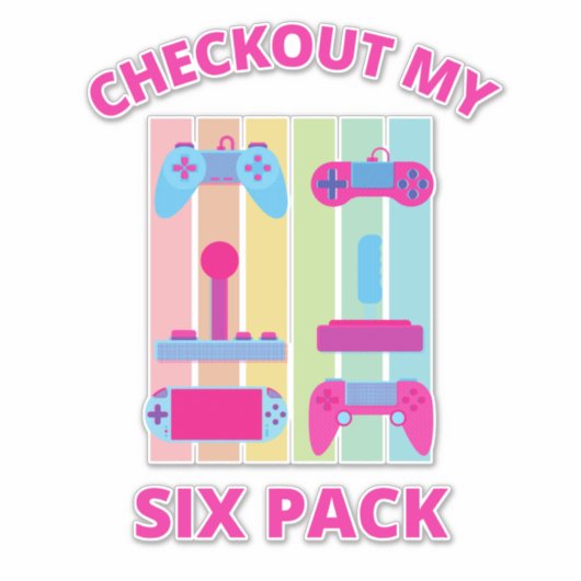 私の6パックゲーマーをチェックアウト シール (正面)