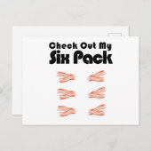 私の6パックベーコンバーベキュージムをチェックおもしろいする ポストカード (正面/裏面)