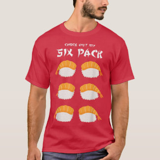 私の6パック寿司おもしろい恋人フードプンTをチェック Tシャツ