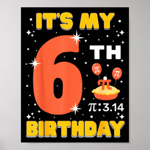 私の6歳の誕生日 円周率の日 数学 6歳 子供 男の子 ポスター