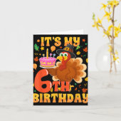 私の6番目の誕生日のトルコおもしろい感謝祭のファル カード (黄色い花)