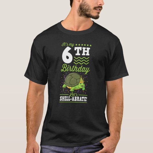 私の6誕生日でウミガメの部位を洗い流す Tシャツ (正面)
