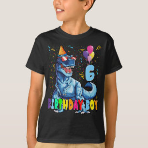 私の6誕生日のシャツ恐竜パーティーの6円 Tシャツ