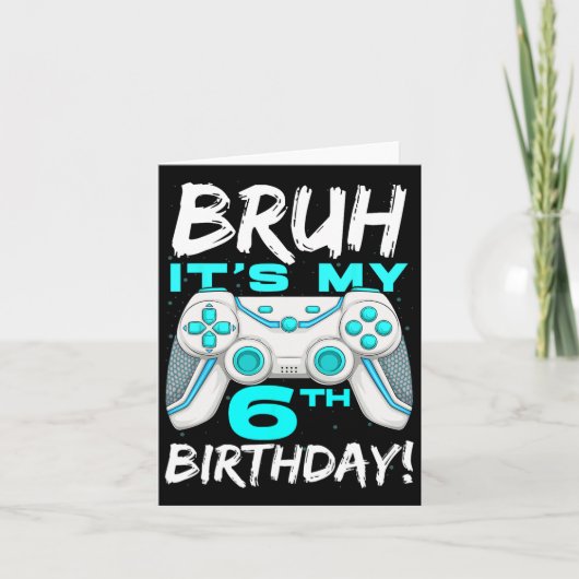 私の6誕生日6歳のゲーム誕生日Bo カード (正面)