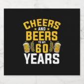 私の60年の誕生にビールのドリンカー応援とビール ビールラベル (シングルラベル)