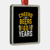 私の60年の誕生にビールのドリンカー応援とビール メタルオーナメント (右)