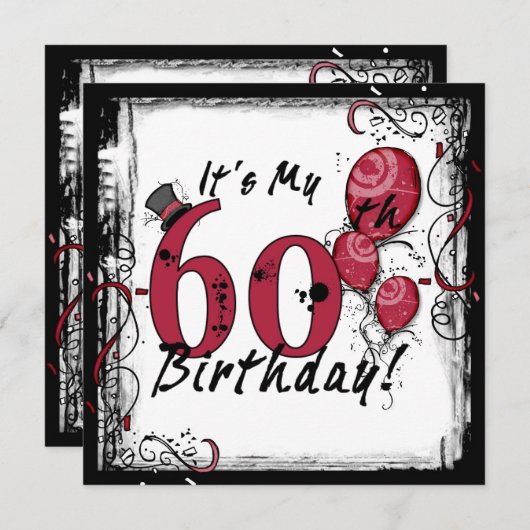 私の60歳の誕生日パーティーの招待状だ 招待状 (正面/裏面)