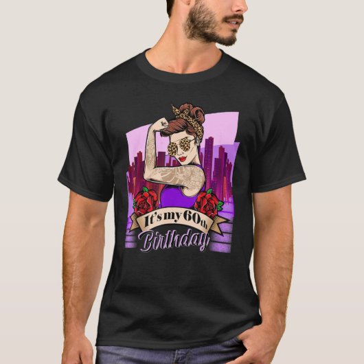 私の60誕生日ヒョウデザイン Tシャツ (正面)