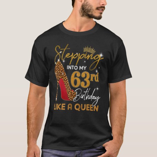 私の63番目の誕生日の素晴らしい罪に踏み込む女性 Tシャツ (正面)