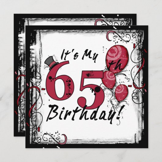 私の65歳の誕生日パーティーの招待状だ 招待状 (正面/裏面)