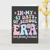 私の67日間の学校時代 第3学年 レトロ かわいい カード (黄色い花)