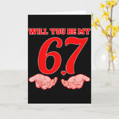 私の67番の面白い六七ハンドスミームのバレンタインになりますか カード (黄色い花)