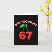 私の6 7 六 七 メモ 面白い チェリー バル カード (黄色い花)