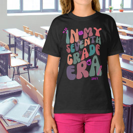 私の7年生の時代に年とネオン要素 Tシャツ