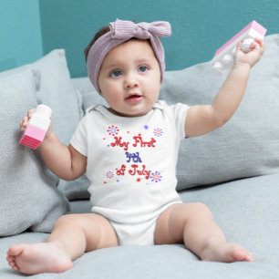 私の7月の最初の4日ベビーボディスーツ ベビーボディスーツ