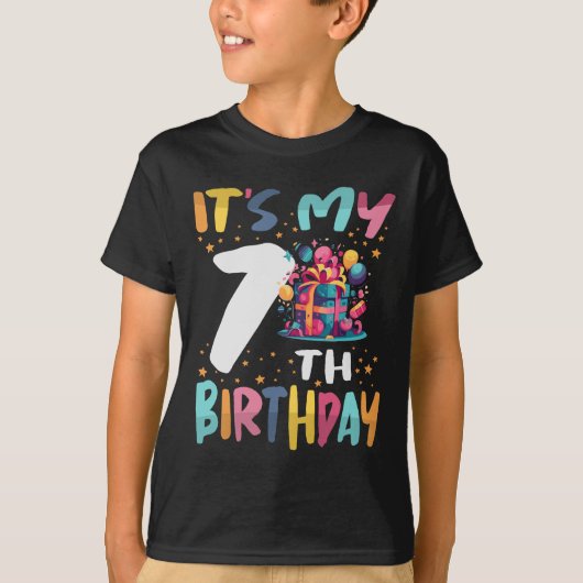 私の7番目の誕生日ハッピー子供の誕生日 Tシャツ (正面)
