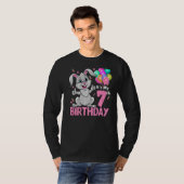 私の7誕生日うさぎ7誕生日7年 Tシャツ (正面フル)