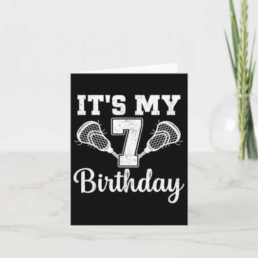 私の7誕生日ラクロス7歳誕生日 カード (正面)