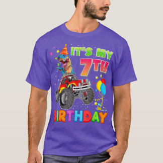 私の7誕生日7歳の恐竜の怪物Ca Tシャツ