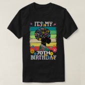 私の70歳のアフリカ系アメリカ人ブラック・ウィメンズ70 Tシャツ (デザイン正面)