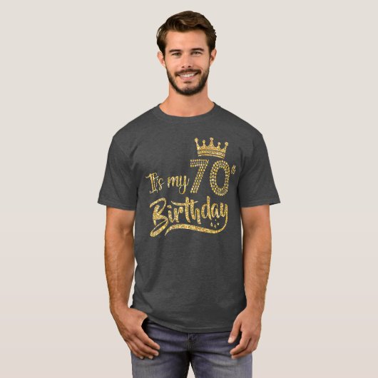 私の70歳の誕生日クラウン70歳の古い誕生日 Tシャツ (正面フル)