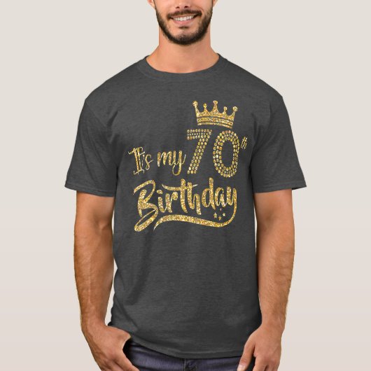 私の70歳の誕生日クラウン70歳の古い誕生日 Tシャツ (正面)