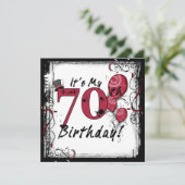 私の70歳の誕生日パーティーのグランジ招待状 招待状 (スタンド正面)