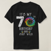 私の70誕生日ヒッピー平和サイン絞り染め70 Tシャツ (デザイン正面)