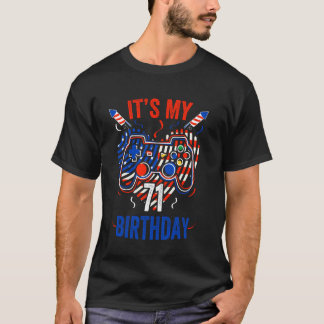 私の71歳の誕生日 7月4日のおもしろゲーマー愛 Tシャツ