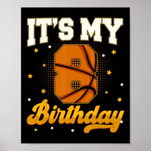 私の8歳の誕生日 スケッチ少年 8歳の誕生日ギフトTシャツ ポスター (正面)
