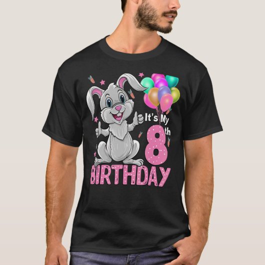 私の8誕生日うさぎ8誕生日8年 Tシャツ (正面)