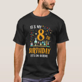 私の8誕生日で科学を行うハッピーアザ Tシャツ (正面)